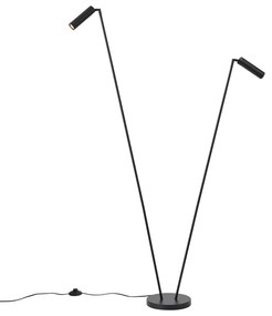 Lampada da terra moderna nera 2 luci GU10 35mm - Thomas