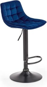 Sgabello da bar H-95 in velluto blu navy
