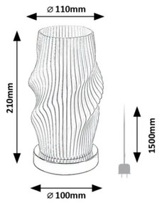 Rabalux 74189 - Lampada da tavolo TIANA 1xE14/25W/230V