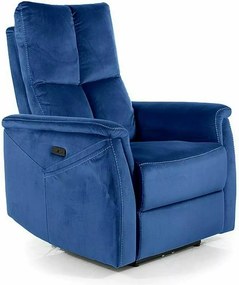 Poltrona relax elettrica Neptun M Velvet – blu navy
