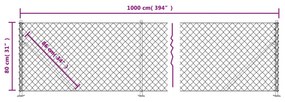 Recinzione a Rete con Flangia Antracite 0,8x10 m