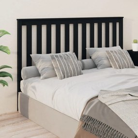 Testiera Per Letto Nera 166x6x101 Cm İn Legno Massello Di Pino /