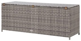 Baule da giardino grigio 150x50x60 cm in polyrattan