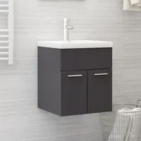 Mobile Bagno con Lavabo Integrato Grigio Lucido in Truciolato cod mxl 63096