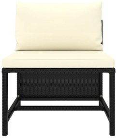 Set Divani da Giardino 8 pz con Cuscini in Polyrattan Nero