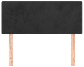 Testiera nera 80x5x78/88 cm in velluto
