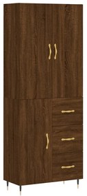 Credenza Rovere Marrone 69,5x34x180 cm in Legno Multistrato