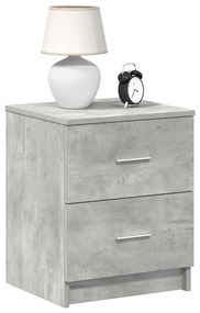 Comodini 2 Pz Con 2 Cassetti Grigio Cemento 40x36x50 Cm /