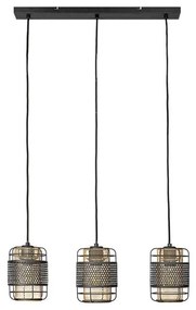 Lindby - Eudoria 3 Lampada a Sospensione Black/Gold Lindby