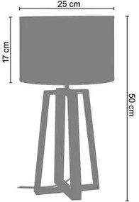 Tosel  Lampade d’ufficio lampada da comodino tondo legno naturale e grigio  Tosel