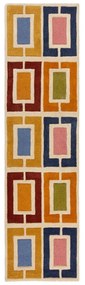 Passatoia in lana tessuta a mano 60x230 cm Retro Blocks - Flair Rugs