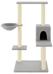 Albero per gatti con tiragraffi in sisal grigio chiaro 95 cm