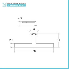 Applique LED per specchio 30 cm luce naturale e doppia installazione