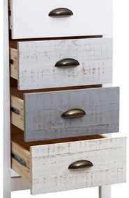 Cassettiera alta bianca e grigia con 4 cassetti , 46 x 80 cm Romantica - Marckeric