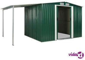 vidaXL Capanno con Porte Scorrevoli Verdi 386x205x178cm Acciaio