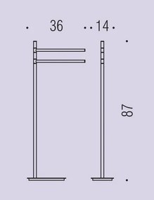 Colombo Design Square B99010 portasciugamani doppio a pavimento Bianco Opaco