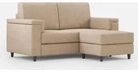 Divano 2 Posti con Pouf 168x145x85 cm Marrak in Tessuto Beige