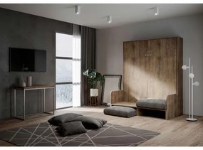 Letto matrimoniale a scomparsa 160 cm Noce KENTARO SOFŔ