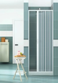 Porta Parete Doccia 90 cm 1 Anta a Soffietto in PVC H185 Caldoni Vens Bianco...