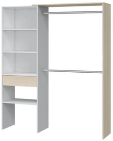 Armadio Guardaroba Aperto 158x40x187 Con Cassetto Ripiani E Barre Appendiabiti