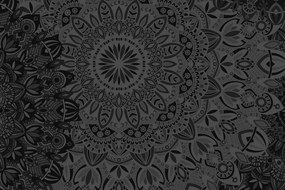 Stampa su tela – Mandala elegante in bianco e nero
