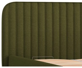 Letto matrimoniale imbottito verde con spazio contenitivo e rete 180x200 cm Noto - Maison de Rêve