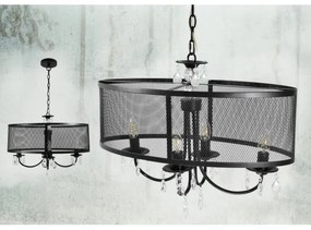 Lampadario a sospensione con catena BRESSO 4xE14/12W/230V nero