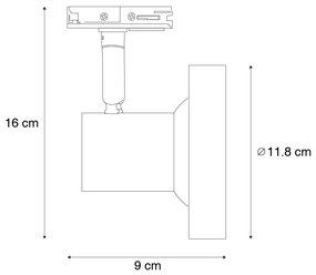 Faretto da binario moderno monofase nero AR111 - Jeany