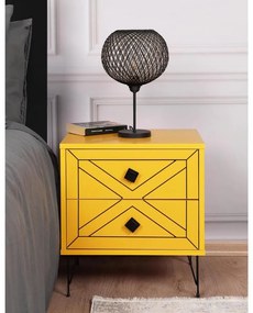 Comodino LUNA 55x50 cm giallo