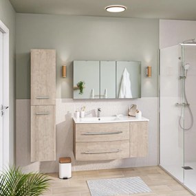 Mobile da bagno sotto lavabo SENSEA Perla rovere chiaro L 111.2 x H 53.7 x P 47.5 cm 2 cassetti 1 anta, lavabo non incluso