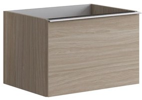 Mobile da bagno sotto lavabo Pixel plain frontale olmo rousseau e maniglia alluminio brillante L 60 x H 40 x P 45.5 cm 2 cassetti, lavabo non incluso