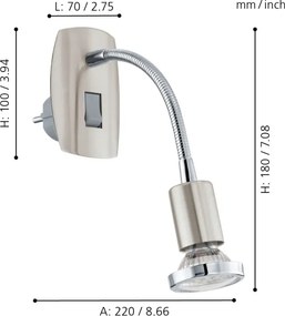 Eglo 902366 - Lampada LED a spina MINI 1xGU10/2,8W/230V cromo opaco