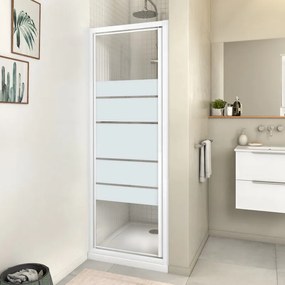 Box doccia con ingresso frontale porta battente Essential 70 cm, H 185 cm in vetro, spessore 4 mm satinato bianco