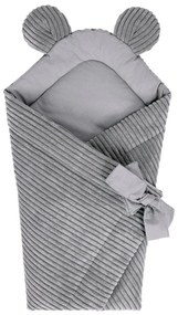 Copertina per neonati grigia in velluto a coste 35x65 cm – Meowbaby