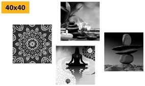 Set di quadri – Armonia Feng Shui in bianco e nero