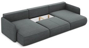 Divano angolare grigio allungabile/con contenitore Nanea – Makamii