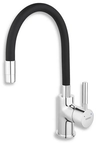FERRO - Rubinetto per lavello con braccio flessible cromo lucido/opaco nero