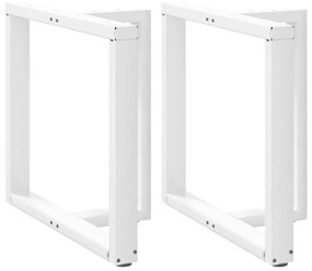 Gambe Tavolo Pranzo Forma T 2pz Bianco 70x35x(72-73) Cm Acciaio /