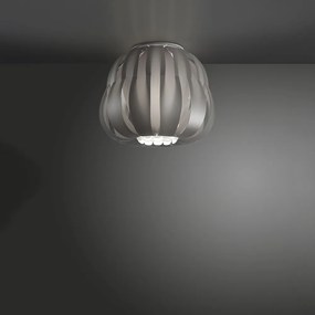 Plafoniera Moderna 1 Luce Queen In Polilux Silver D25 Made In Italy