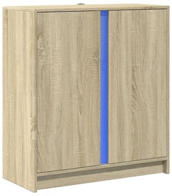 Credenza con led rovere sonoma 77x34x85 cm in legno multistrato