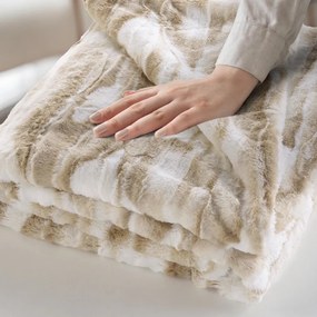 Coperta beige in pelliccia finta 180x220 cm Cheyenne – douceur d'intérieur