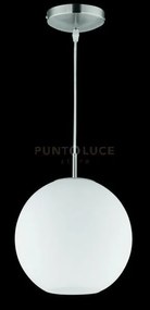 Moon sospensione sfera vetro bianca d.25cm 1 luce attacco e27