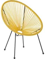 Sedia da giardino gialla Rattan Sintetico Papasan stile moderno