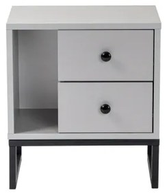 Comodino GLIMMER 50x45,2 cm grigio/nero