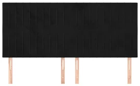 Testiere 4 pz nere 100x5x78/88 cm in velluto