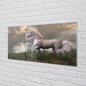 Quadro su vetro acrilico Nuvole di unicorno 100x50 cm