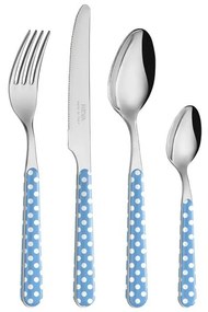 Set 24 Pezzi Posate Moderne - Pois Azzurro