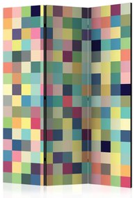 Paravento Milioni di colori (3-parti) - sfondo geometrico colorato con mosaico