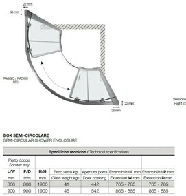 Box Doccia Semicircolare ECO 6mm Porte Scorrevoli H190