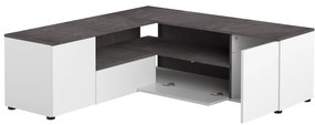 Tavolo TV grigio e bianco in cemento 130x46 cm Angle - TemaHome